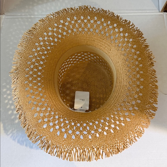 Dior Woven Tan Hat with Navy Accent main image 4